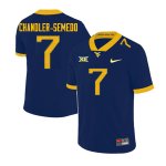 Men's West Virginia Mountaineers NCAA #7 Josh Chandler-Semedo Navy Authentic Nike Stitched College Football Jersey DA15Q74AR